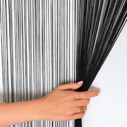 Markizeta Makaron żakardowy gotowy 100x250 160 czarny Fabio