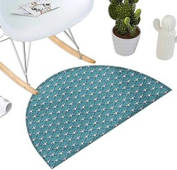 Damasceńska półokrągła wycieraczka Flora Design z orientalnymi motywami