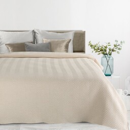 Eurofirany Narzuta dekoracyjna 200x220 Len kremowa