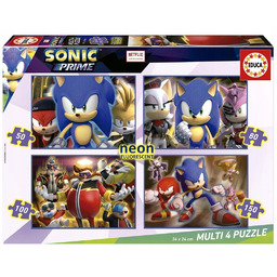 Puzzle 4W1 Sonic Prime (fluorescencyjne), Educa