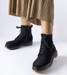 Czarne workery eko-zamsz Alfreda-40
