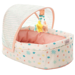 Miękkie łóżeczko dla lalek z karuzelą i składanym