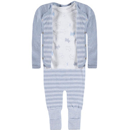 Niemowlęcy komplet 3-owy bluzka, bluza i spodnie niebieski