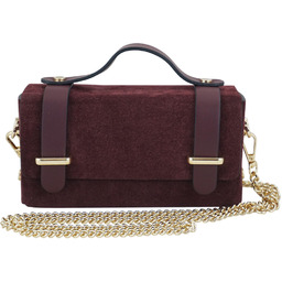 Zamszowa torebka Barberinis wizytowa - Bordowa