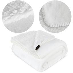 Koc 170 x 210 Mikrofibra Dwustronny Tedy Biały