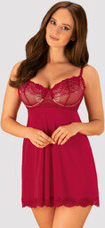 Obsessive Rosalyne Babydoll & Thong Red S/M