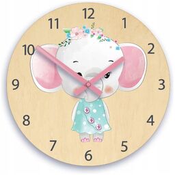 Zegar ścienny cichy do pokoju dziecięcego drewniany nowoczesny