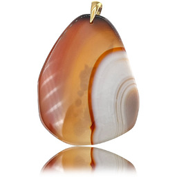 Naturalny Agat Piękny Wisiorek Złote Srebro Unikat