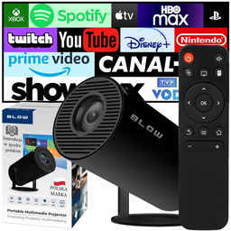 Przenośny Projektor Obrotowy Rzutnik Głośnik Android Smart Tv