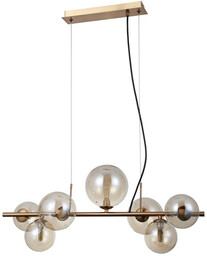 Lampa wisząca Canello dł. 70cm 7xG9 mosiądz/miodowy