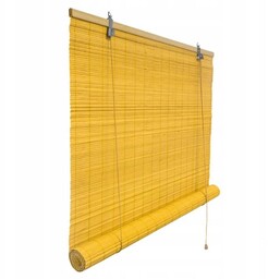 Roleta półzaciemniająca bambusowa wewnętrzna żaluzja 150x160 cm Żółty