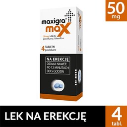 Maxigra Max 50mg, 4 tabl.powl.