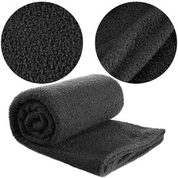 Koc 170 x 210 Mikrofibra Boucle Bukla Czarny