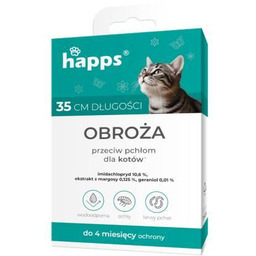 HAPPS Obroża przeciw pchłom i kleszczom dla kotów,