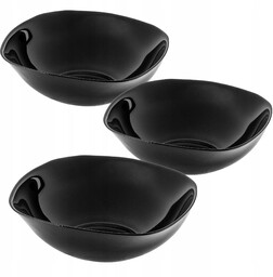 Salaterka szklana czarna 19 cm, 3 szt.