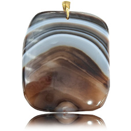 Naturalny Agat Elegancki Wisiorek Złote Srebro Unikat