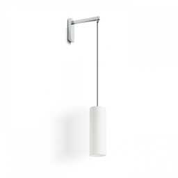 HUDSON lampa ścienna czarna/chrom/biała E27 28W abażur tkanina