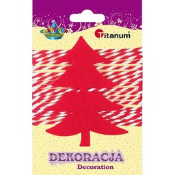 Dekoracja filcowa Choinka + sznurek Titanum TI338436-76332