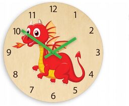 Zegar ścienny cichy do pokoju dziecięcego drewniany nowoczesny