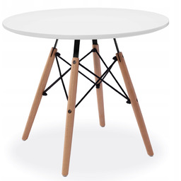 Stolik Kawowy Okrągły Biały Skandynawski Mały Dsw Ława