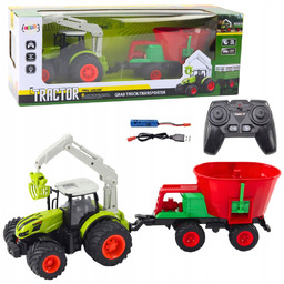 Traktor Rolniczy Z Siewnikiem i Chwytakiem Obrotowym Zdalnie