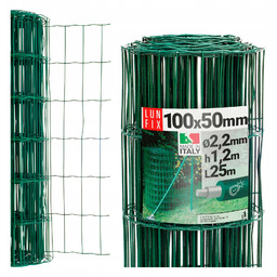 Siatka ogrodzeniowa 120 cm powlekana ocynkowana zielona 100x50