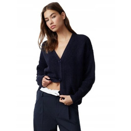 TRENDYOL GRANATOWY DOPASOWANY SWETER Z DEKOLTEM SEREK S