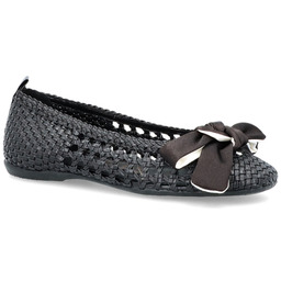 Hiszpańskie baleriny z kokardką - WONDERS CH-1001 CZARNE