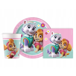 Zestaw papierowy kubeczki talerzyki serwetki Psi Patrol 36szt