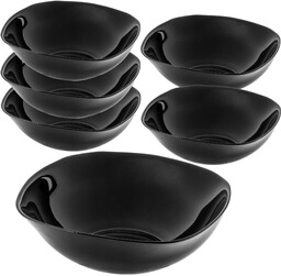 Salaterka szklana czarna 19 cm, 6 szt.