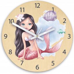 Zegar na ścianę cichy do pokoju dziecięcego drewniany