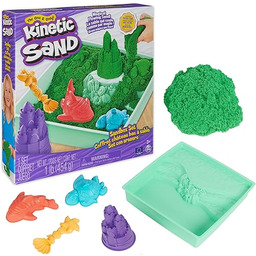 Kinetic Sand - Zestaw piaskownica. Zielony piasek