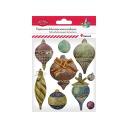 Naklejki świąteczne 3D retro Bombki Titanum TI440729-02295