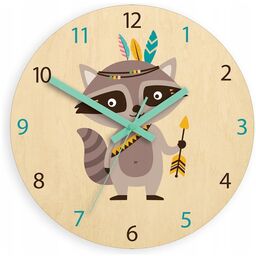 Zegar ścienny cichy do pokoju dziecięcego drewniany nowoczesny