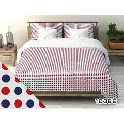 Karo Pościel bawełniana 160x200 219d=1038E Grochy granatowo-czerwone