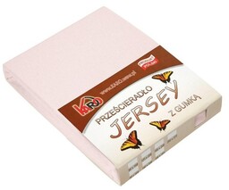 Prześcieradło jersey z gumką 180x200 różowe pudrowe grube