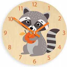 Zegar ścienny cichy do pokoju dziecięcego drewniany nowoczesny