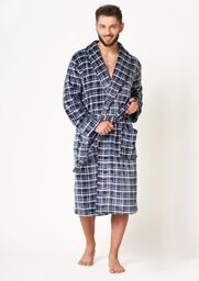 Szlafrok męskie długi o eleganckim fasonie z miękkiej