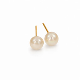 Złote kolczyki z perłą 585 sztyfty 5 mm