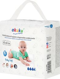 Akuku Baby Soft, podkłady higieniczne jednorazowe, 40 cm