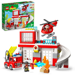LEGO DUPLO, klocki Remiza strażacka i helikopter, 10970