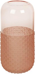 Romimex Wazon różowy szklany 12 x 25 x