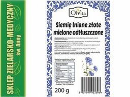 SIEMIĘ LNIANE ZŁOTE MIELONE ODTŁUSZCZONE 200g