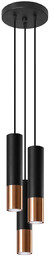 Lampa wisząca LOOPEZ 3P czarny/miedź SL.0949 - Sollux