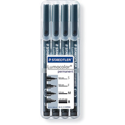 Staedtler, Foliopis wodoodporny Lumocolor, czarny, S, B, M,