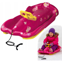 Nartosanki Różowe AlpenGaudi Ski-Bob Space – Kierownica, Hamulec,