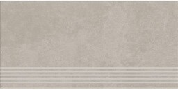 Gres szkliwiony stopnica ARES light grey mat rect