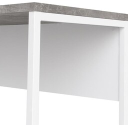 Biurko narożne białe / szare mat 145 cm
