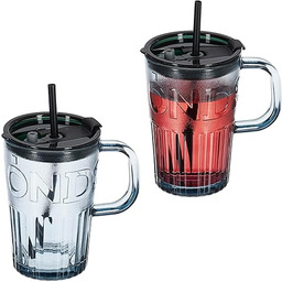 Relaxdays Szklanki do napojów, zestaw 2 sztuk, kubki