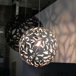 david trubridge Lampa wisząca Floral, możliwość ściemniania, czarny,